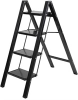 $56  4 Step Ladder  Alloy  Folding  4STEP Black