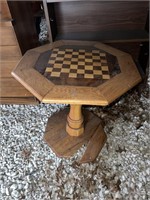 Handmade Wood Checkerboard Table