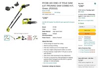 W2103  RYOBI 18V Pole  Pruning Saw Kit