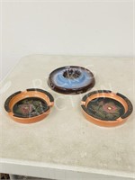 3 ashtrays - Athabasca Pottery