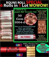 THIS AUCTION ONLY! BU Shotgun Lincoln 1c roll, 200