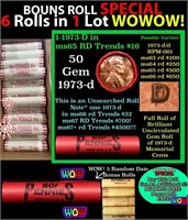 THIS AUCTION ONLY! BU Shotgun Lincoln 1c roll, 197