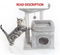 $30  Small Cat Tower with Ball  Perch - Gray