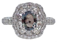 Platinum 1.65 ct GIA Alexandrite & Diamond Ring