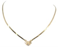 Givenchy Gold Fashion Rhinestone Bow Necklace