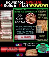 THIS AUCTION ONLY! BU Shotgun Lincoln 1c roll, 200