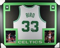 Autographed Larry Bird Custom Framed Jersey