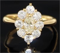 18k Gold 1.43 ct Natural Fancy Yellow Diamond Ring