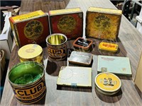 various vintage tobacco tins