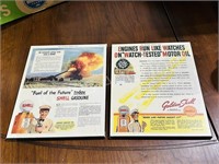 2 vintage Shell ads on board