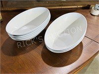 7 lrg 14" long bowls - 9" w