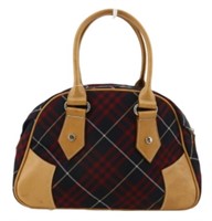 Burberry Red & Black Nova Check Handbag