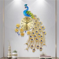 Large Peacock Wall Clock