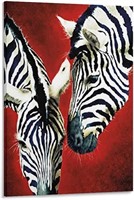 P327  Zebra Love Canvas Print 12x18in Frame