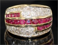 18kt Gold 3.79 ct Natural Ruby & Diamond Ring