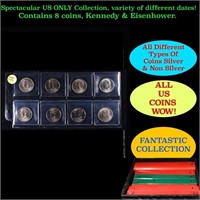 GReat Page of 8 Kennedy Half Dollars