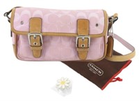 Coach Pink & Brown Signature Shoulder Bag