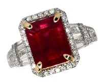 14k Gold 5.39 ct Emerald Ruby & Diamond Ring