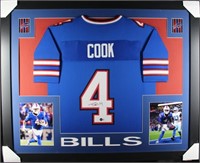 Autographed James Cook Custom Framed Jersey