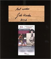 Autographed John Wooden UCLA Coach Floor Patch
