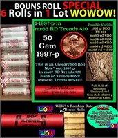 THIS AUCTION ONLY! BU Shotgun Lincoln 1c roll, 199