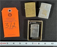 Assorted Zippo Lighters and others