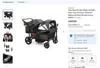 B2064  Radio Flyer Voya Quad Stroller Wagon Gray