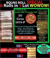 THIS AUCTION ONLY! BU Shotgun Lincoln 1c roll, 197