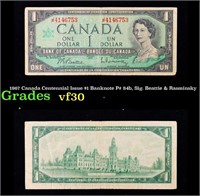 1967 Canada Centennial Issue $1 Banknote P# 84b, S