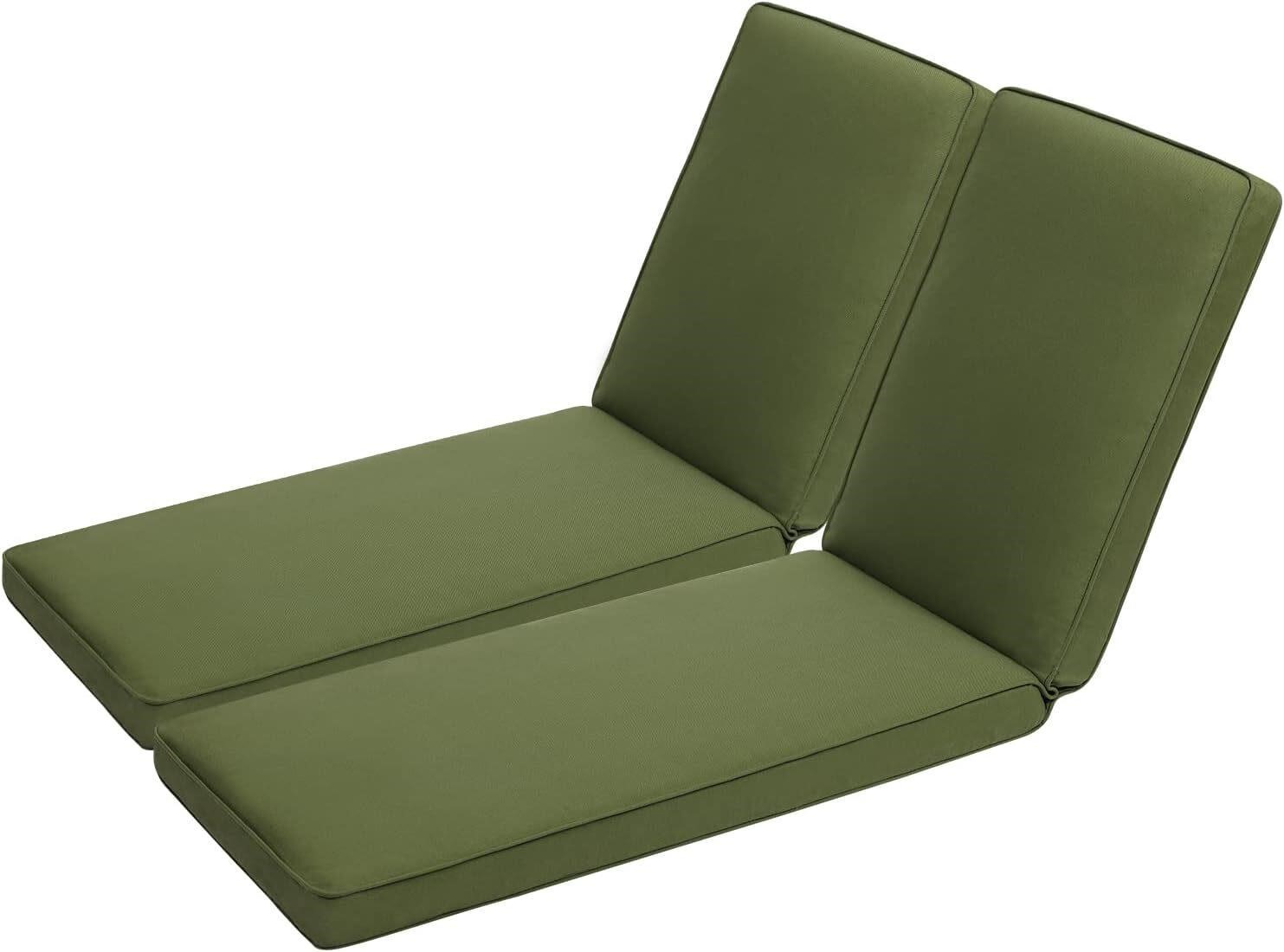 $140  2 Green BPS Lounger Cushions 72'Lx22'Wx3.5H