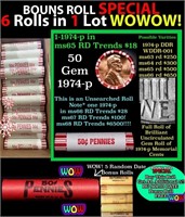 THIS AUCTION ONLY! BU Shotgun Lincoln 1c roll, 197