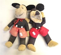 Two 1930s Mickey Mouse stuffed toys