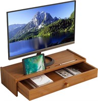 $57  Bamboo Monitor Stand Riser with Drawer  46in