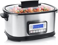 $150  6.5Qt  11-in-1 Slow Cooker  Sous Vide  Steel