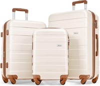 $104  Merax ABS Luggage Set  Ivory  20/24/28