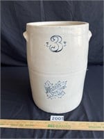 Antique 3-Gallon Western Stoneware Butter Churn