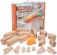 Orbrium Toys 56 Piece Wooden Train Track Expansion