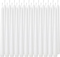 24 Pack Tall White Taper Candles, 10 inch (H)