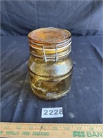 Italian Amber Glass Jar