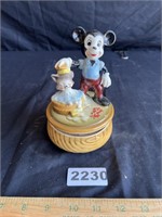 Antique Mickey Mouse Ceramic Music Box-Works