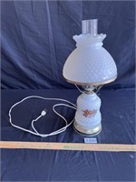 Milk Glass Hobnail Lamp