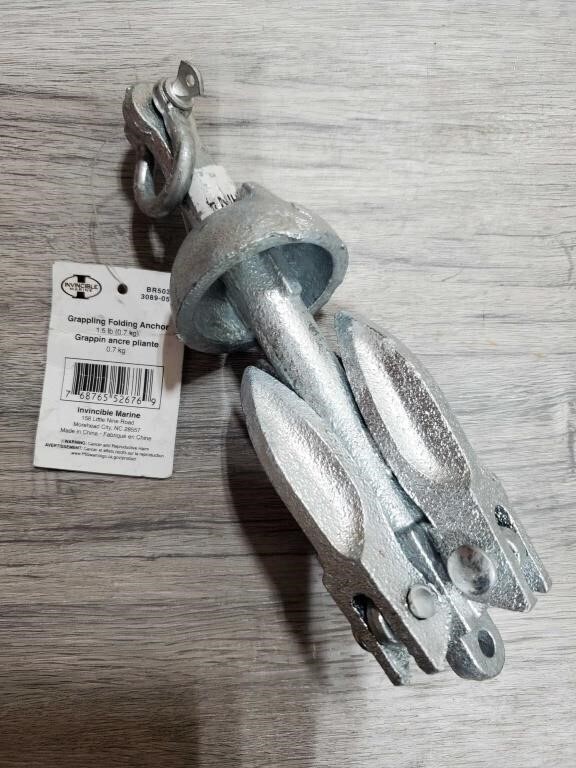 LOT OF 2 - MARINE FOLDING GALVINIZED 4.5LB ANCHORS