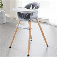 $90  Fodoss Baby High Chair  Wood  Tranquil Grey