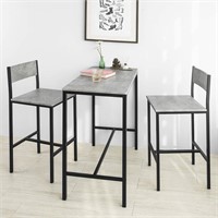 $115  OGT03-HG Bar Set  Table & 2 Chairs  3PCs Gre