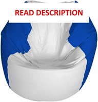 $175  Round Marine Beanbag Medium White/Royal