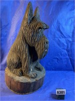 Wood Scottish Terrier Statue, 22.5"T