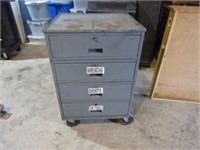 22.25x20.5x35 4 Drawer Metal Cabinet on Wheels