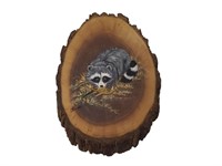 Decorative Wooden Hand Painted Racoon   AUB9