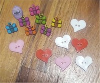 Buttons Butterflies and hearts