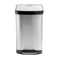 $96  50L Stainless Steel Step Trash Can - Silver